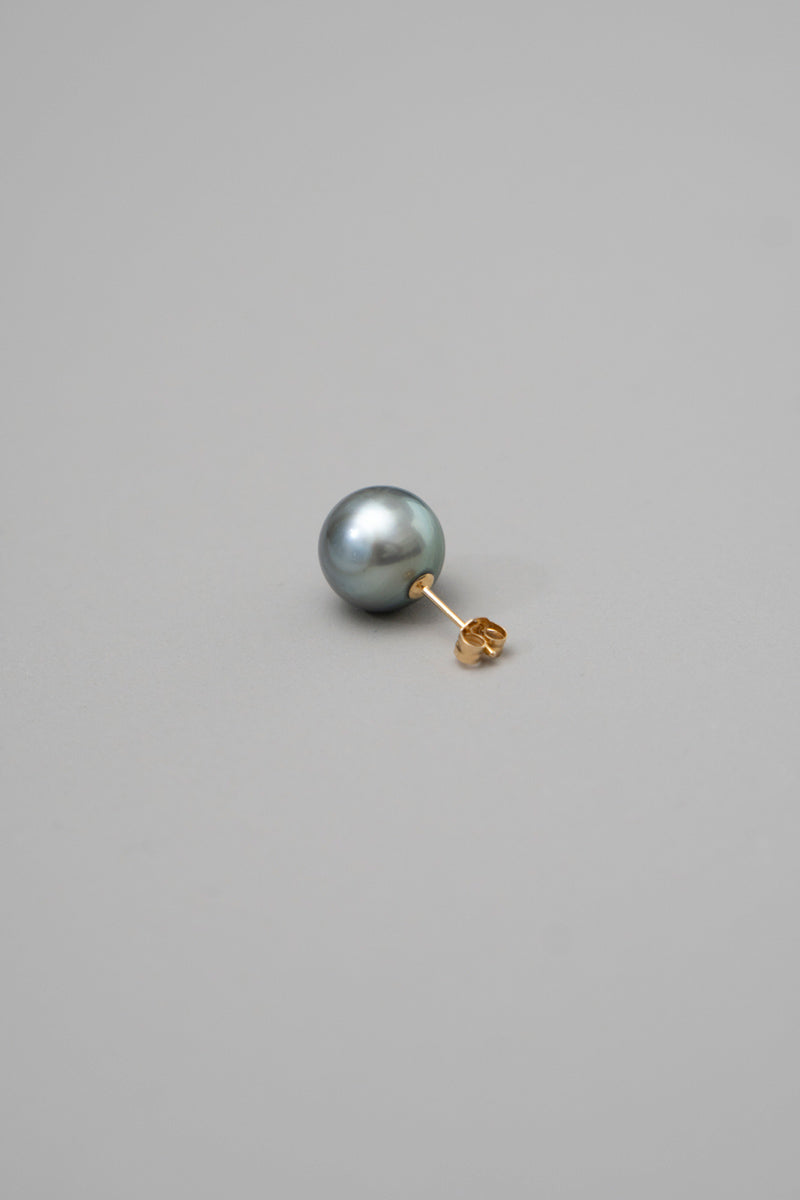 simmon Seta Black South Sea Pearl Pierced Earrings /K18