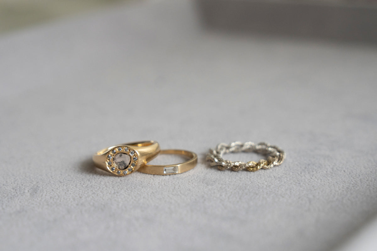simmon Seta Baguette Diamond Ring  /K18
