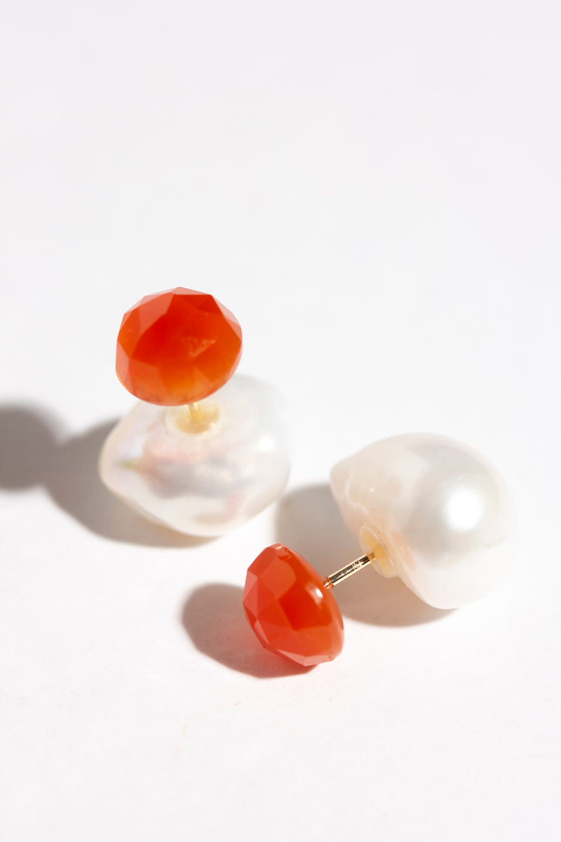 bohem Loose Stone Collection Carnelian Earrings/K10