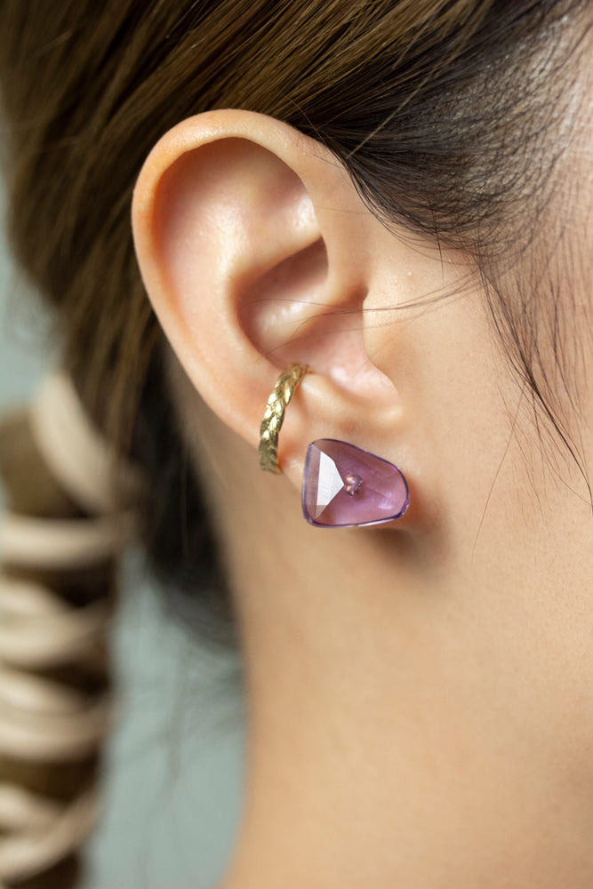 bohem Loose Stone Collection Amethyst Earrings/K10