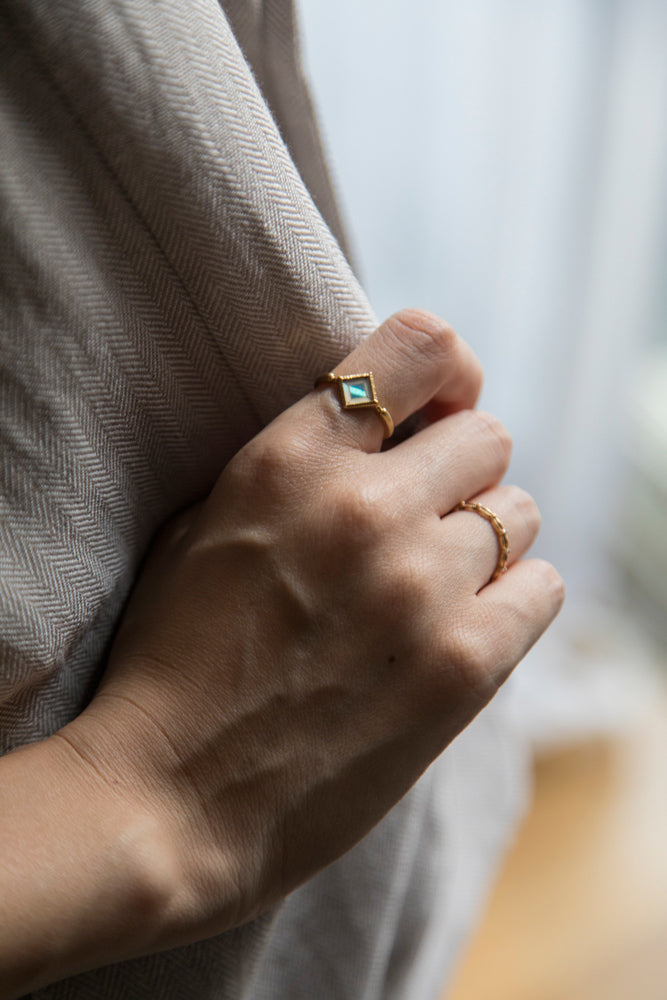 bohem Takaoka Lacquerware x bohem Mother of Pearl Ring