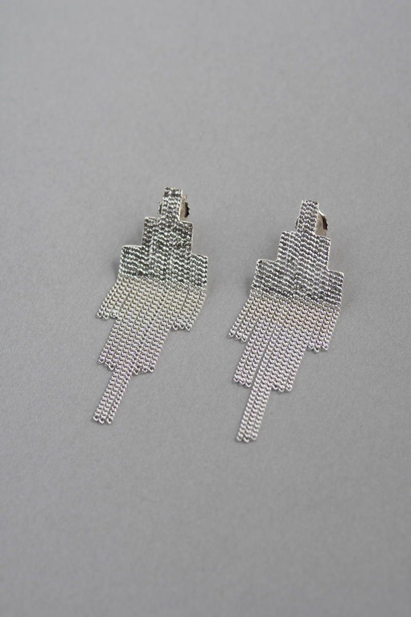 Re stock! Hannah Keefe small silver pixel earrings /Silver