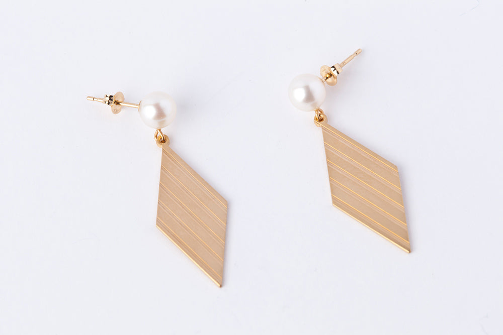 jaren Stripe dia shaped earrings B