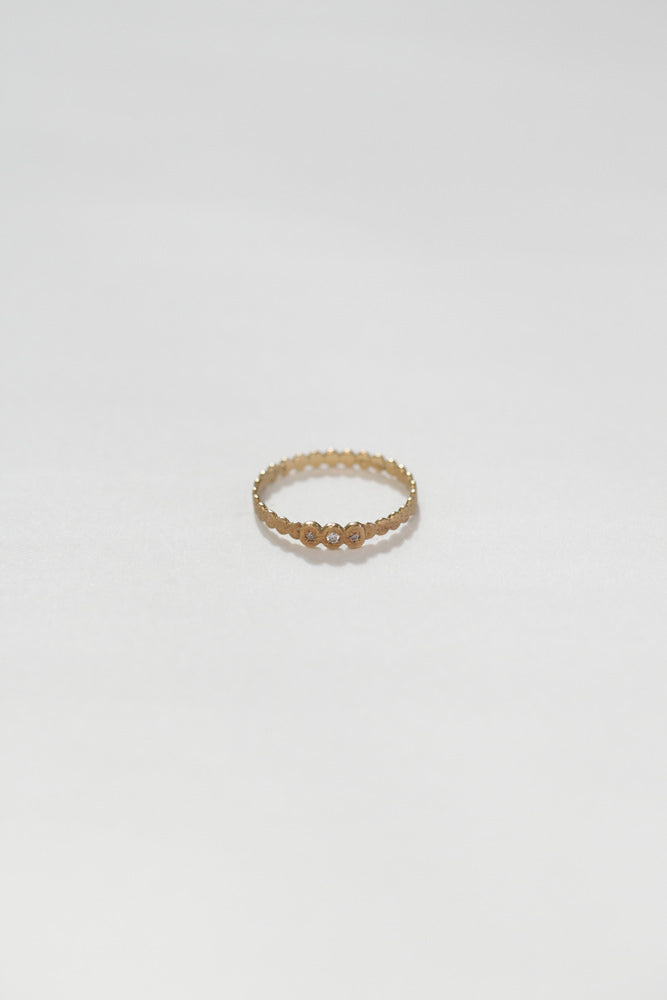 Perche? Marumaru 3P diamond ring /K18