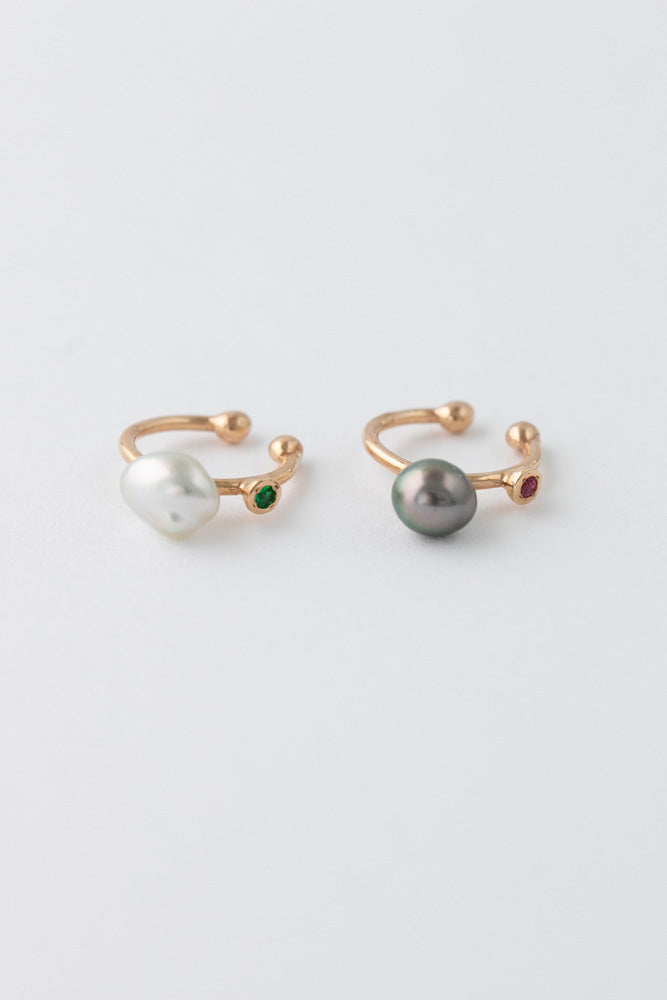 MINIMUMNUTS keshi pearl * ruby ​​ear cuff /K10