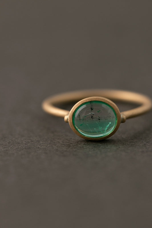 MONAKA jewellery Colombia Emerald collet ring /K18