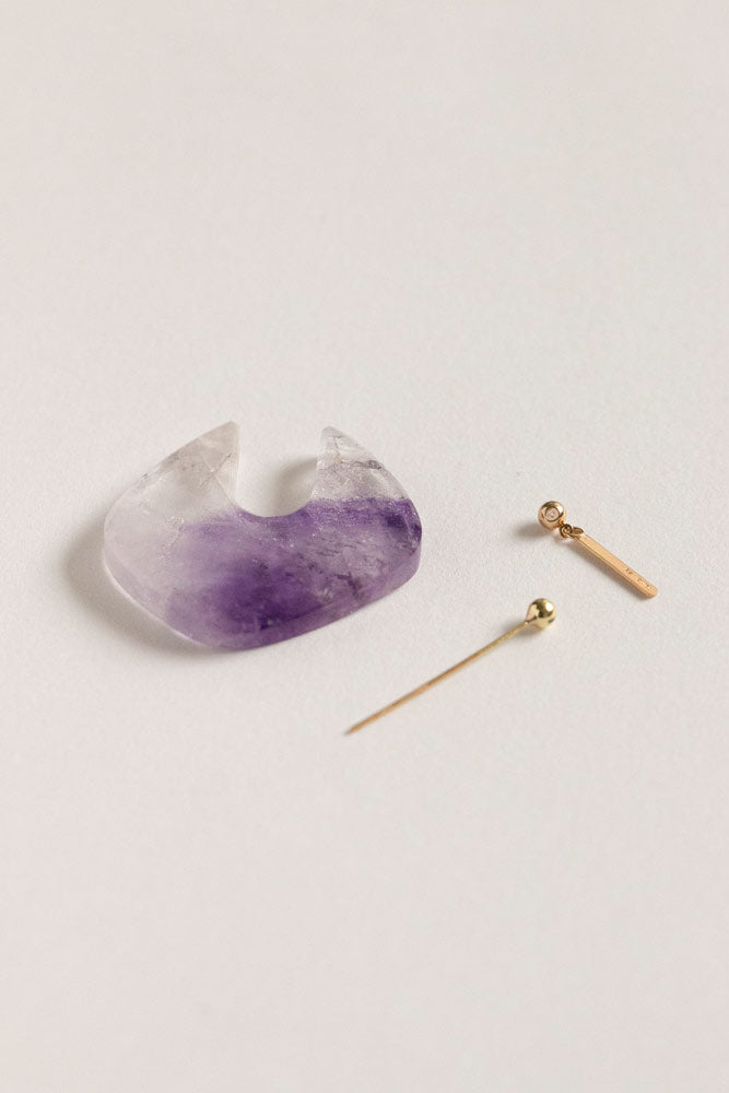 MONAKAjewellery Super seven quartz Rock pierce /K18