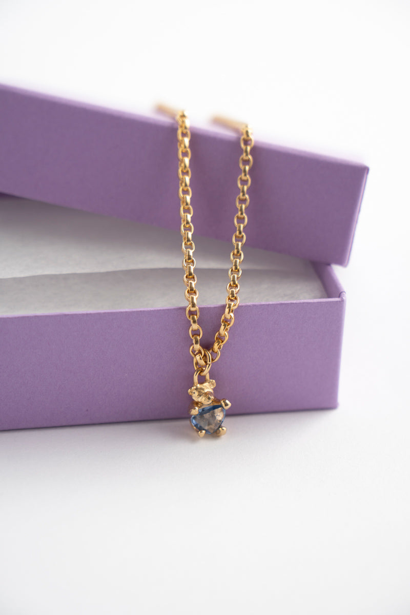 PALA TEDDY BEAR blue sapphire pendant top