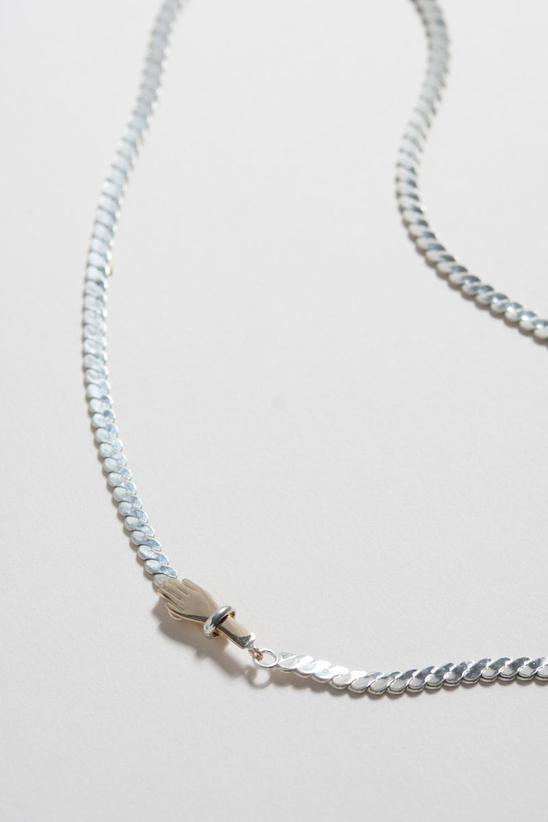 PALA braided chain hand necklace /Silver