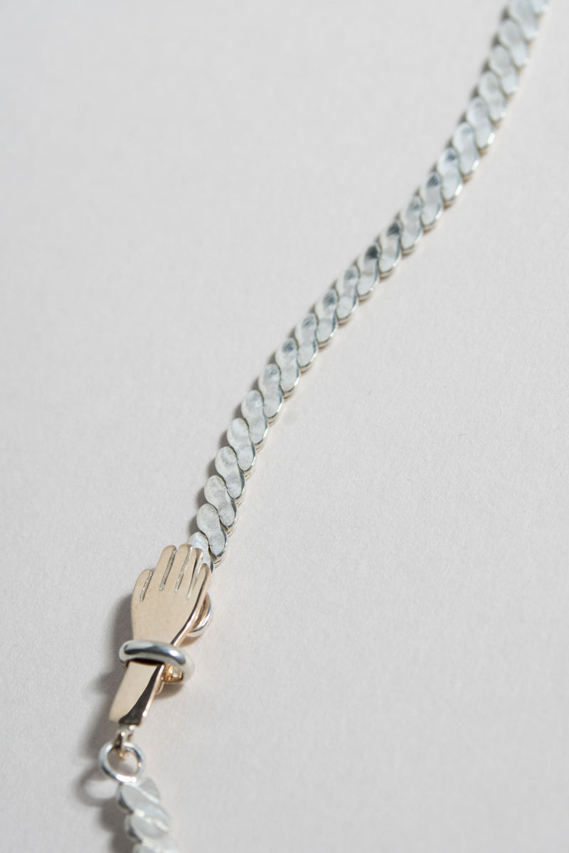 PALA braided chain hand necklace /Silver