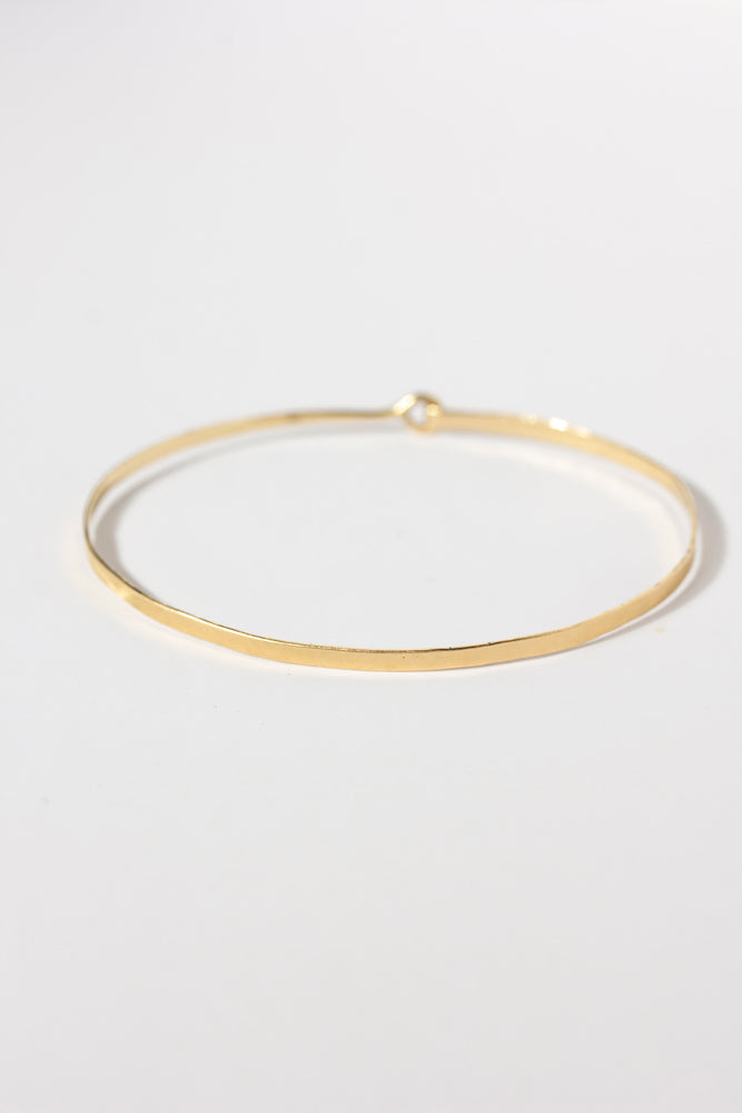 Perche? Flat gold bangle /K18