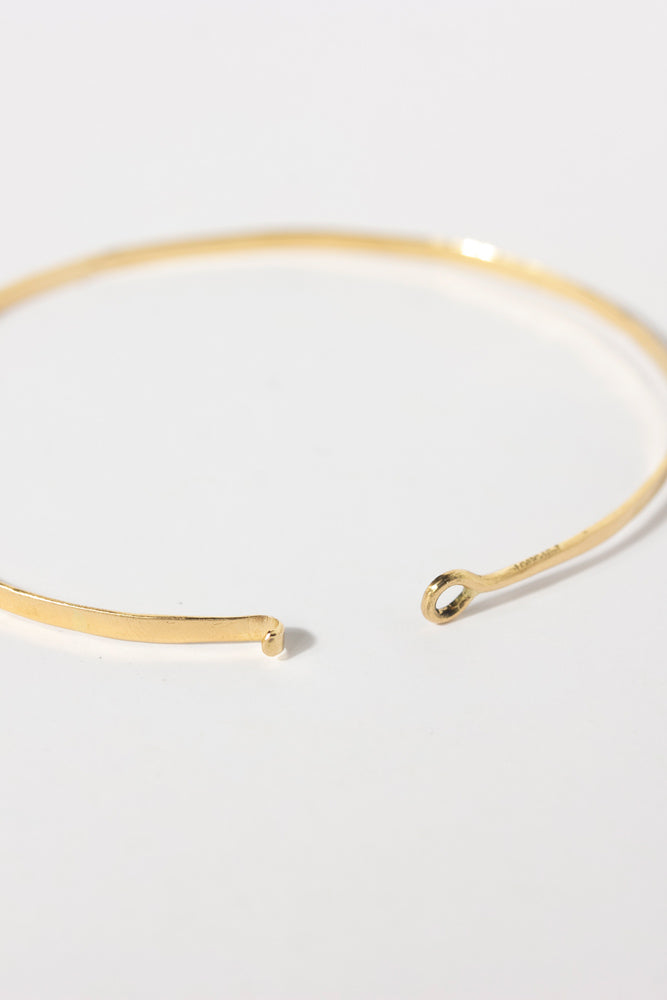 Perche? Flat gold bangle /K18