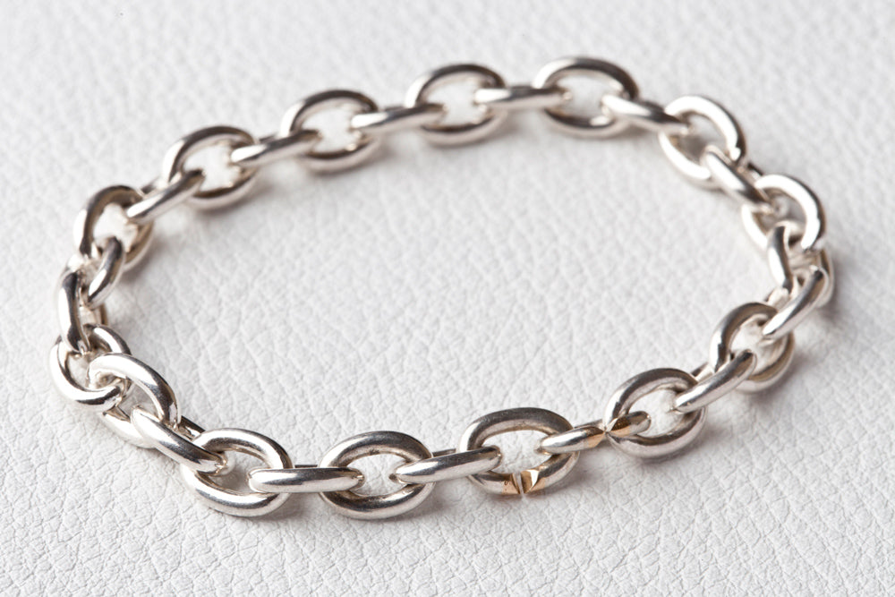 simmon Basic Oval chain bracelet /Silver