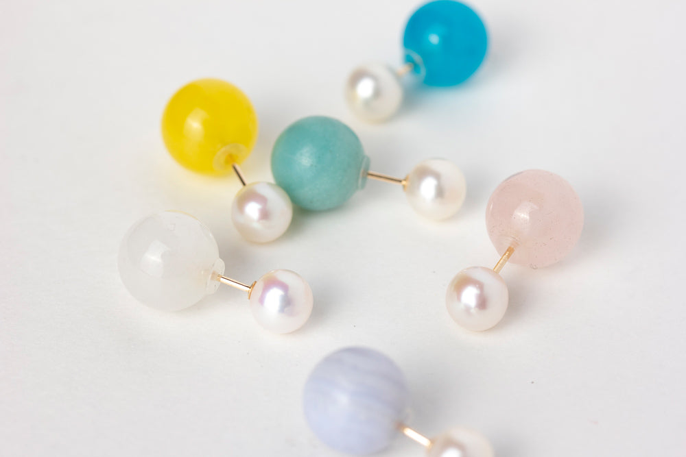 simmon bubble pearl pierce パールピアス/K10