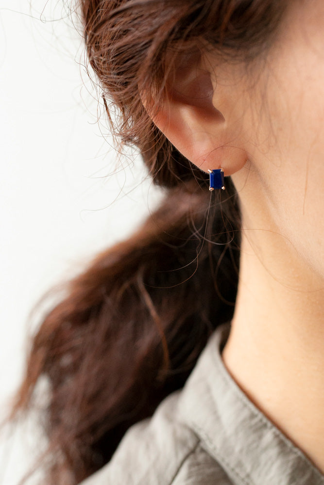 simmon 1 stone pierced earring lapis lazuli /K10