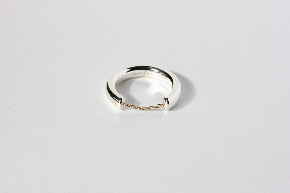 simmon Basic Half Round &amp; Chain ring /Silver