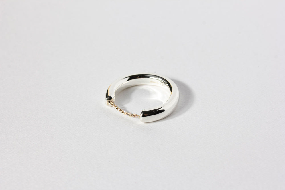 simmon Basic Half Round &amp; Chain ring /Silver