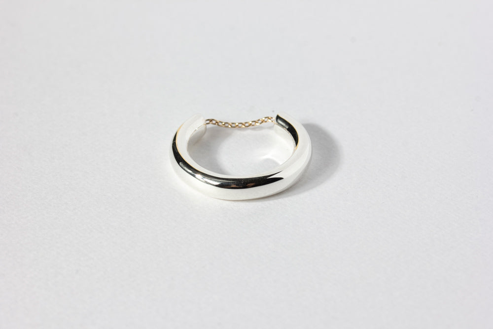 simmon Basic Half Round &amp; Chain ring /Silver