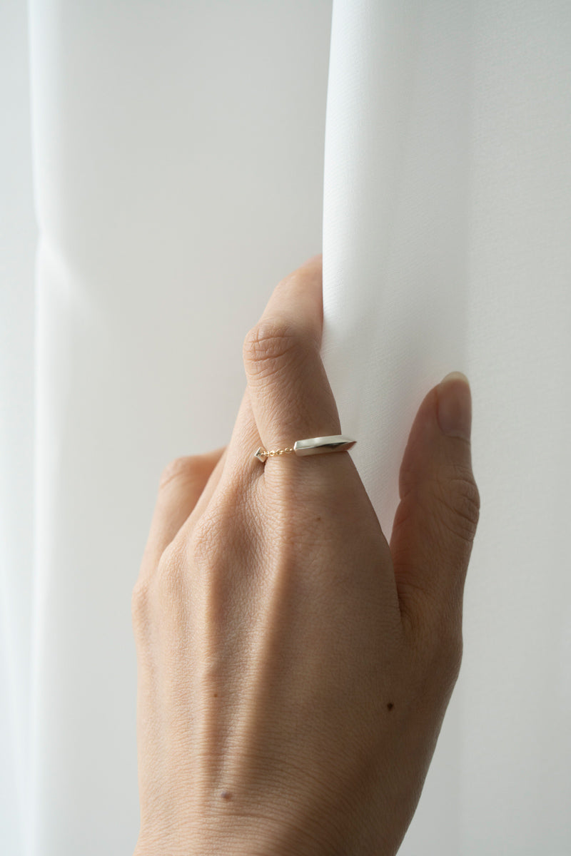 simmon Basic Rhombus & Chain ring /Silver