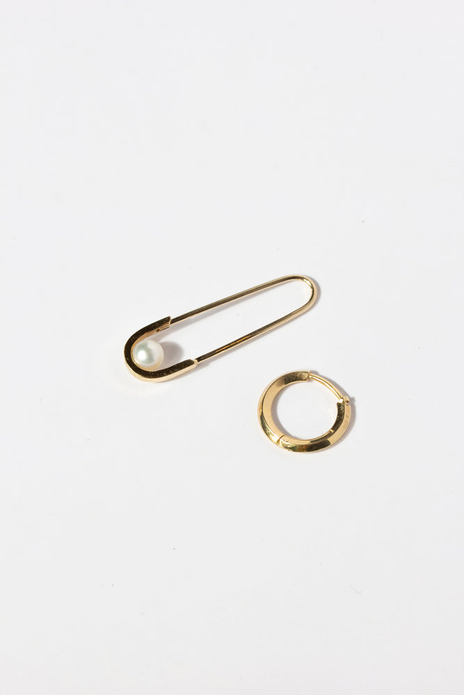 simmon Seta Shape Round Pierced earring S /K18