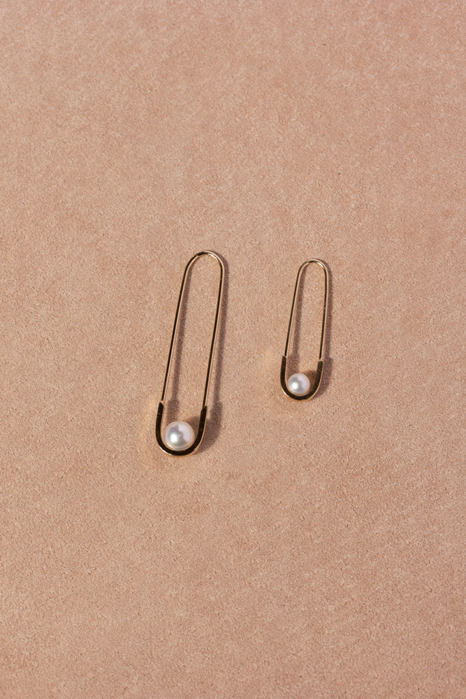 simmon Seta Drop Pearl Pierced Earrings S /K18