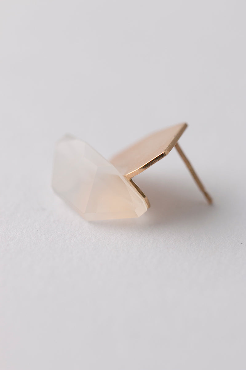 yull. Piece milky quartz earrings B /K10